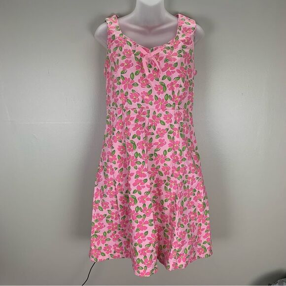 Vintage Chadwick’s Floral Flower Print Pink sleeveless Dress Y2K Boho Size 10 - Picture 1 of 8